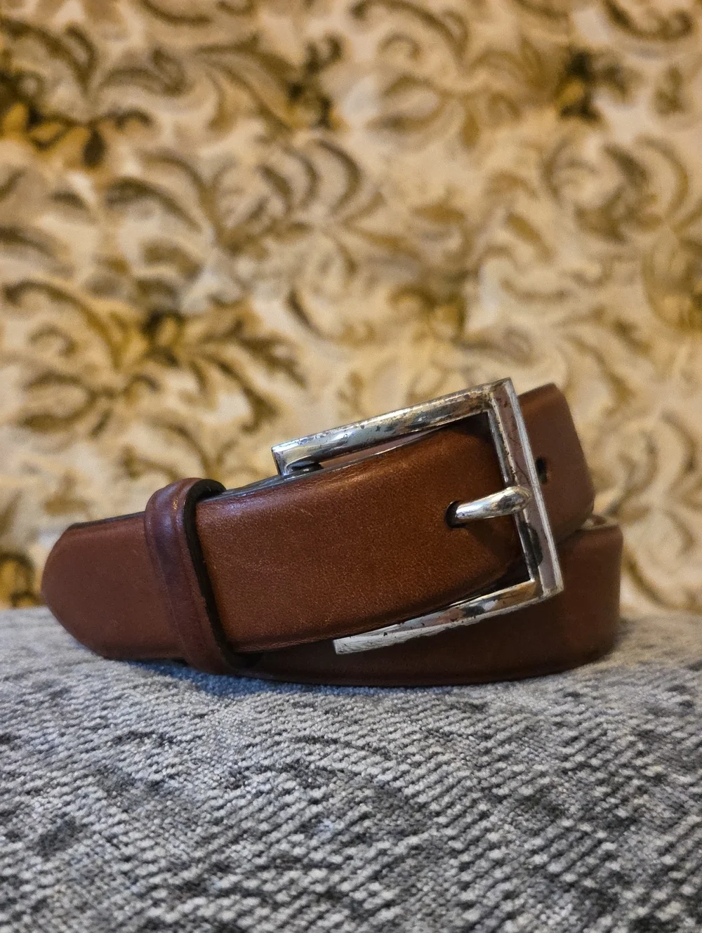 Polo Ralph Lauren Full-Grain Minimalist Brown Leather Dress Belt - Men's Size 44
